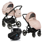 Tutis Uno 3 plus Leather 3-1 197 Peach bērnu rati trīs vienā (eko-āda)